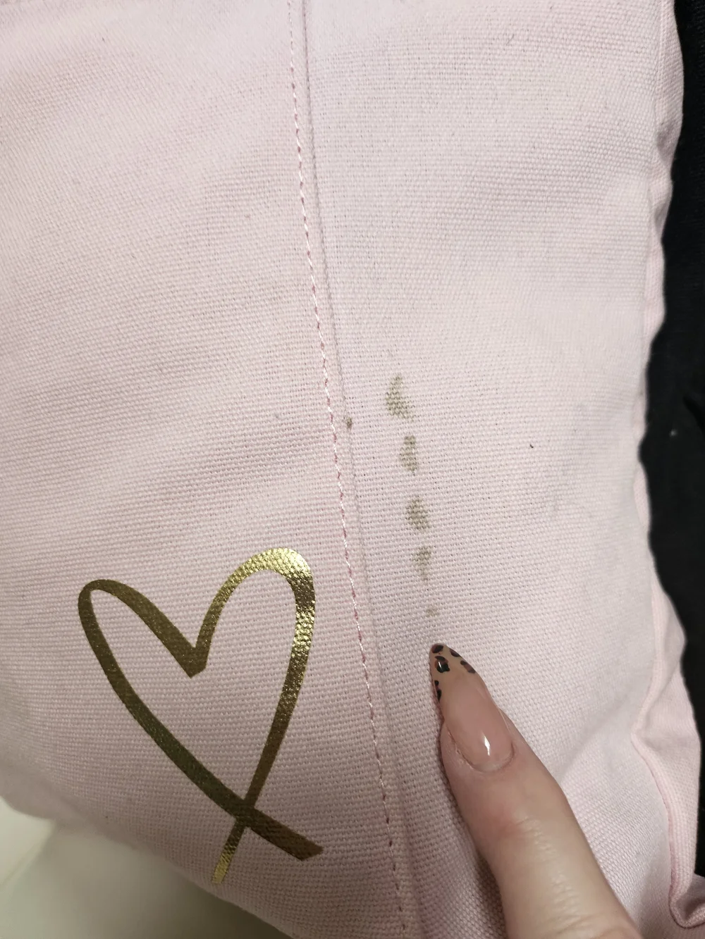 Victoria's Secret Double Black Tote Bag with Gold 'Love Made Me Do It' Print
